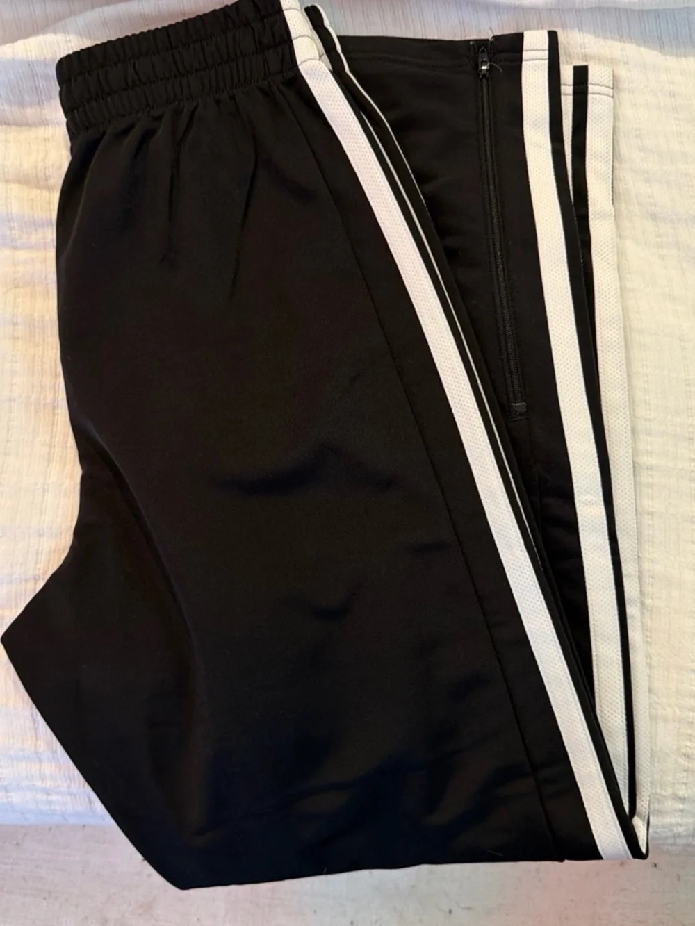 adidas Black Track Pants with White 3-Stripe Detail